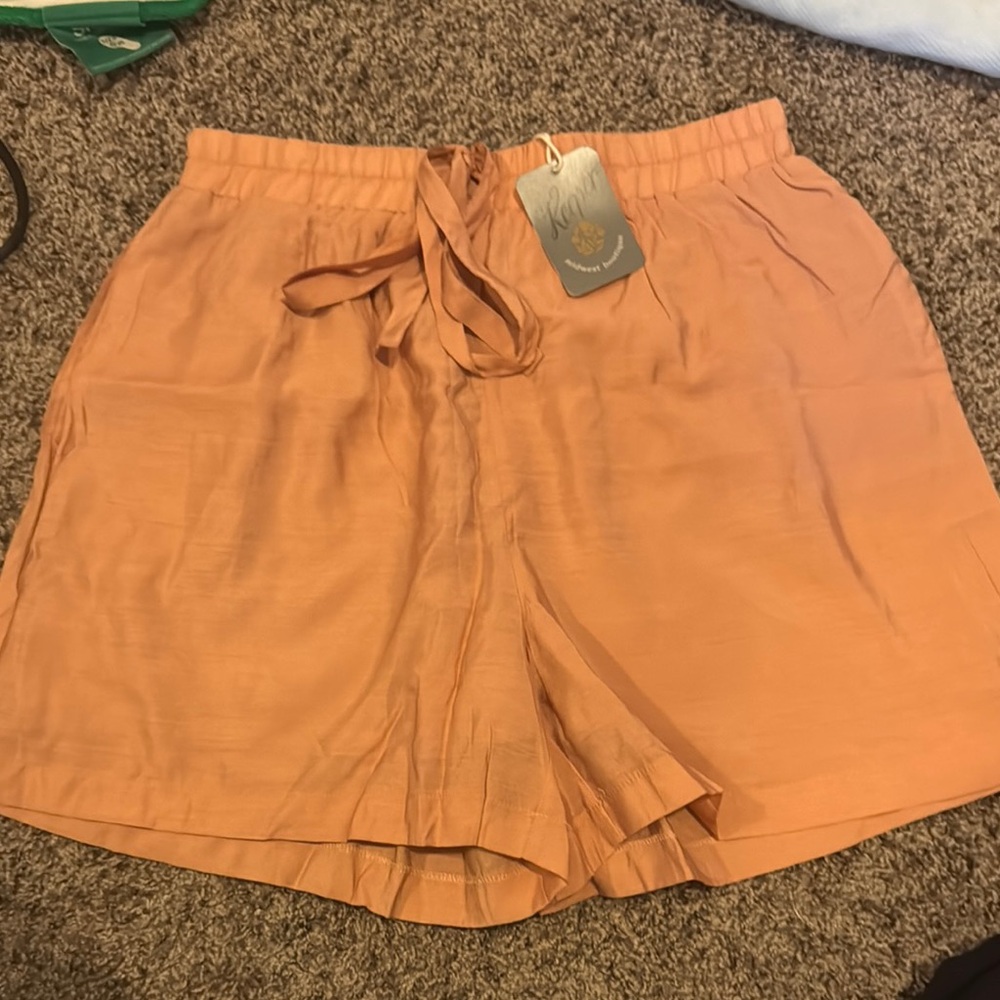 Pinch High Waist Peach Shorts